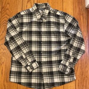 Eddie Bauer Black & White Plaid Flannel Shirtt